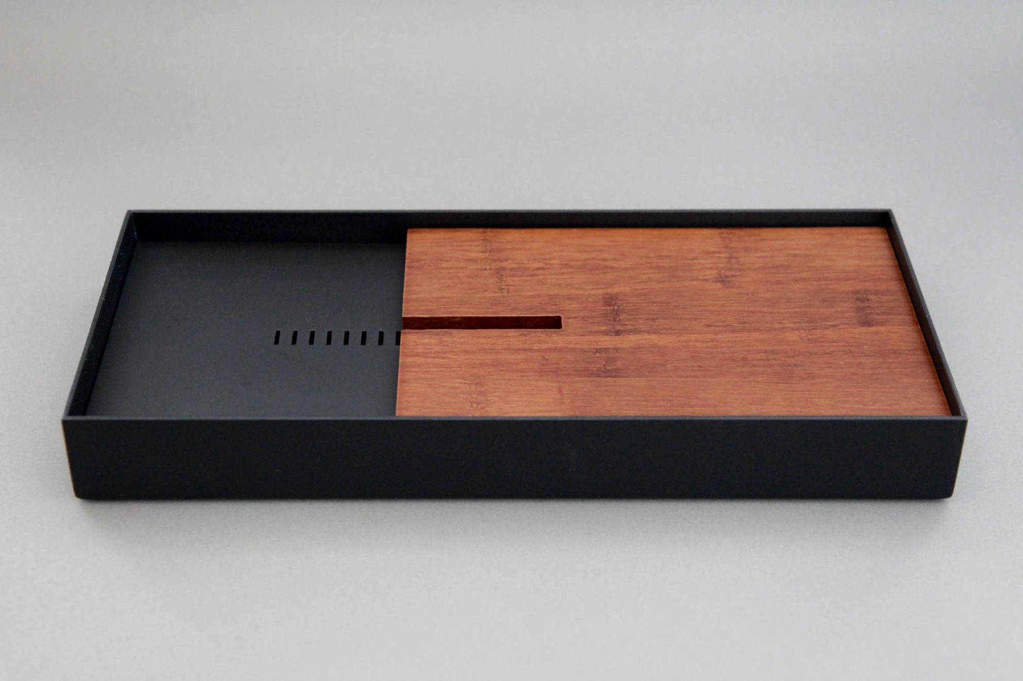 Steel &amp; Bamboo Tea Tray