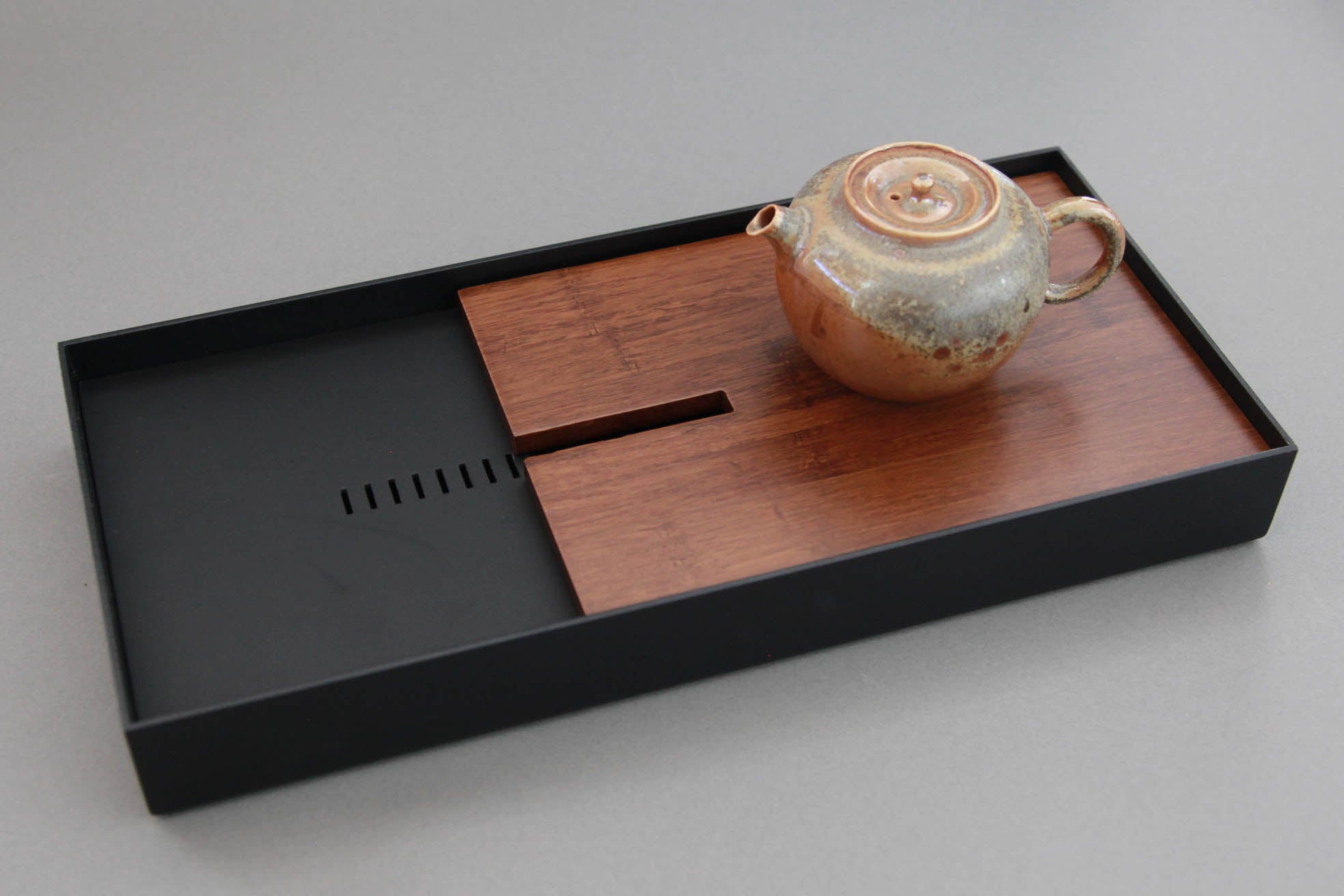 Steel &amp; Bamboo Tea Tray